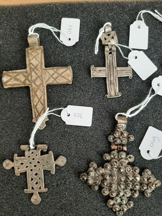 Diverse hangers Koptische kruisjes, Ethiopie/Eritrea, 1930-1950