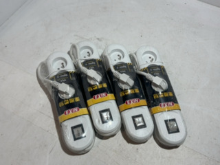 4x Stekkerdoos met 4 stopcontacten, Exin, 1,5 meter kabel