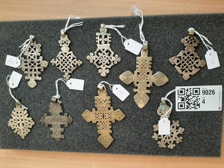 Diverse hangers Koptische kruisjes, Ethiopie/Eritrea, 1930-1950