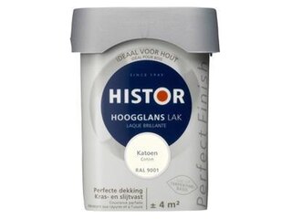 Ca. 10x Lak Hoogglans, Histor, perfect finish, katoen (9001), 0,25 lit