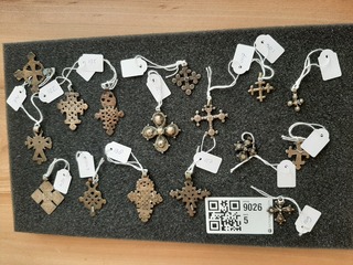 Diverse hangers Koptische kruisjes, Ethiopie/Eritrea, 1930-1950