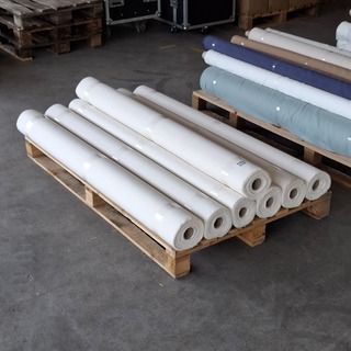 7x Rol canvas bekledingsstof, Ecru