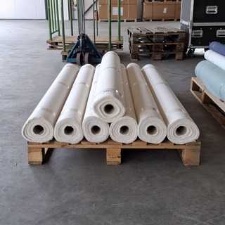 7x Rol canvas bekledingsstof, Ecru
