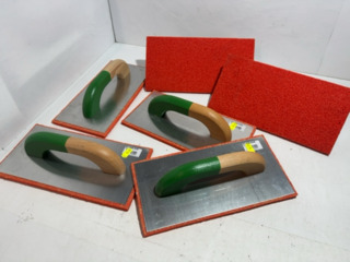 6x Aluminium Schuurbord, Triuso, 14x28cm, rode viltlaag 9mm
