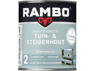 5x Pantserbeits Tuin & Steigerhout, Rambo, wilgengrijs (1143), 750 ml
