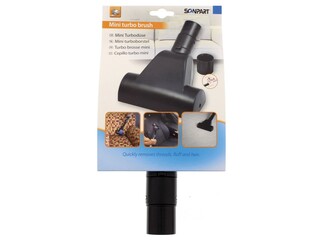 2x Stofzuiger opzetstuk, Scanpart, mini turboborstel, zwart