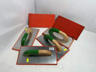 6x Aluminium Schuurbord, Triuso, 14x28cm, rode viltlaag 9mm