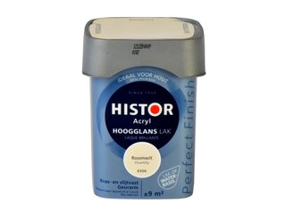 Ca. 10x Lak Hoogglans, Histor, perfect finish, roomwit, 750 ml