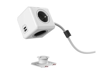 5x PowerCube Extended Duo USB Type E, Designnest, wit grijs, met aarde