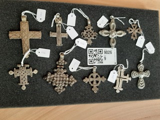 Diverse hangers Koptische kruisjes, Ethiopie/Eritrea, 1930-1950