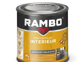 Ca. 10x Pantserlak Interieur Transparant Mat, Rambo, antraciet grijs,