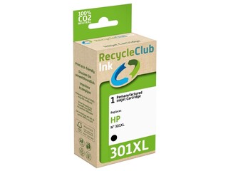 5x Cartridge, Recycleclub, HP 301 xl, zwart