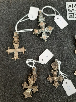 Diverse hangers Koptische kruisjes, Ethiopie/Eritrea, 1930-1950
