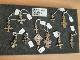 Diverse hangers Koptische kruisjes, Ethiopie/Eritrea, 1930-1950