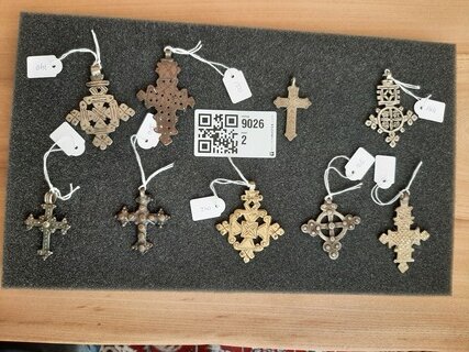 Diverse hangers Koptische kruisjes, Ethiopie/Eritrea, 1930-1950