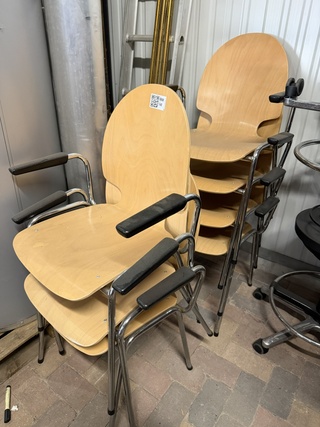 7x Houten stoelen