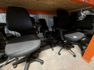 8x 8 stuks (niet) verrijdbare bureaustoelen, O.a. Labkoo, zwart