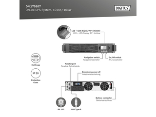 Digitus DN170107 UPS Dubbele conversie (online) 6 kVA 10000W