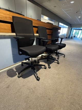 3x Bureaustoel Dauphin, zwart