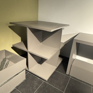 3x Verkoop tafel, taupe