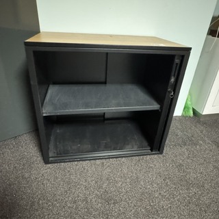 Roldeurkast, zwart/beuken