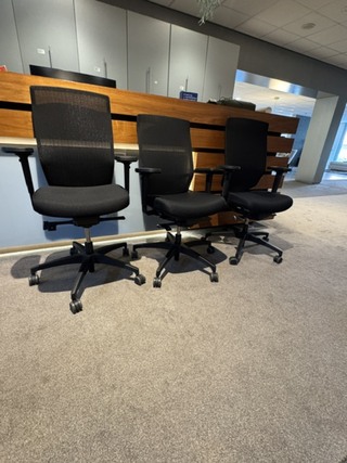 3x Bureaustoel Dauphin, zwart