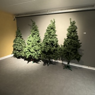4x Kunstkerstboom, groen