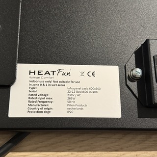 6x Infraroodpaneel HeatFun, Infrapanel basic, zwart