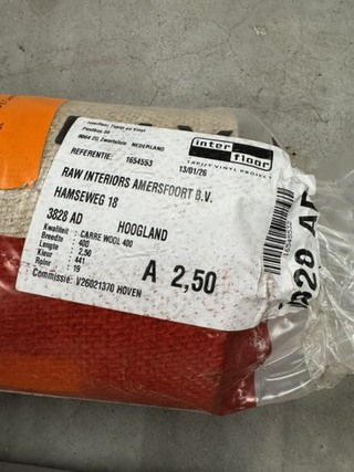 3x Rol tapijt, Interfloor, Carre, antraciet