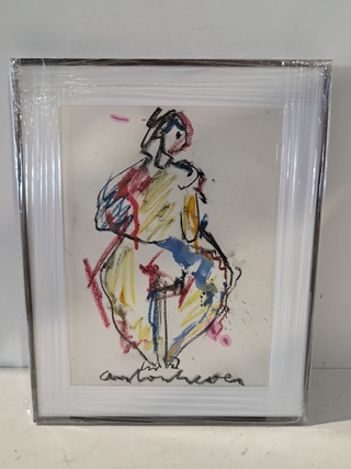 Houtskool op papier, Anton Heyboer, “Vrouw & Kind”