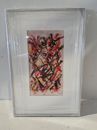 Pastel op papier, Theo Wolvecamp, Abstracte Compositie “Cobra”
