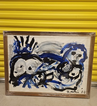 Schilderij, Jacob Kanbier, Abstracte Compositie Acryl, 2006