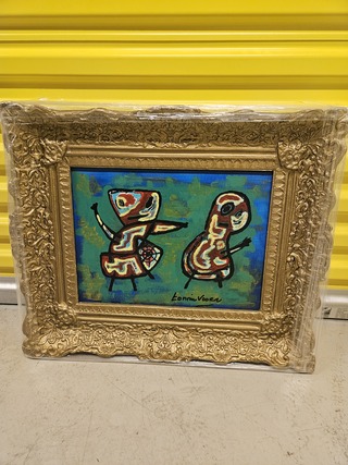 Schilderij, Tonnie Voorn, “Cobra Figuren” Olieverf op doek