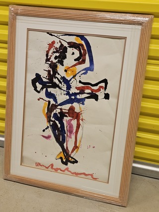Acryl op geschept papier, Anton Heyboer