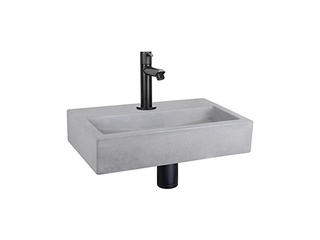 Differnz Flat Fonteinset Beton Lichtgrijs Kraan Recht Mat Zwart