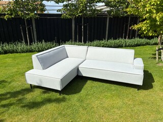Tuinhoekbank & 2-zitsbankje allweather, Toscane & Liguria, light grey,