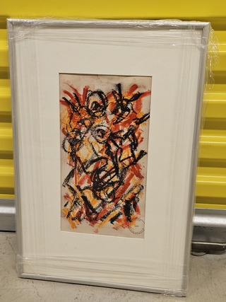 Pastel op papier, Theo Wolvecamp, Abstracte Compositie “Cobra”