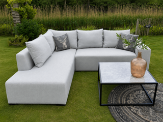 Tuinhoekbank allweather & coffeetable, Puglia & Piemonte, light grey,