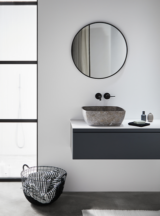 Wasbak + spiegel, MG Bathroom, Cusco Grey