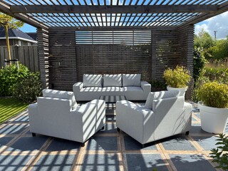 3-Zitsbank & Fauteuil allweather, Lazio & Marche, light grey, 2026