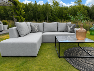 Tuinhoekbank allweather & coffeetable, Puglia & Piemonte, light grey,