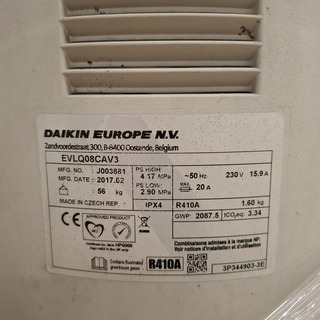 Hybride warmtepomp, Daikin, EVLQ08CAV3, 2017