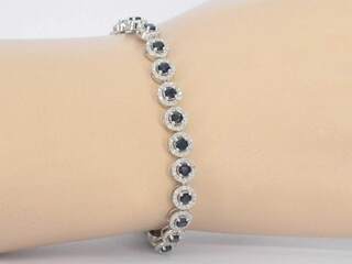 Witgouden armband met natuurlijke diamanten en saffieren 6.20 carat