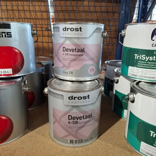 4 x 2,5 liter Hoogglanslak SB, Drost, U4,15,10 Gelders Blauw