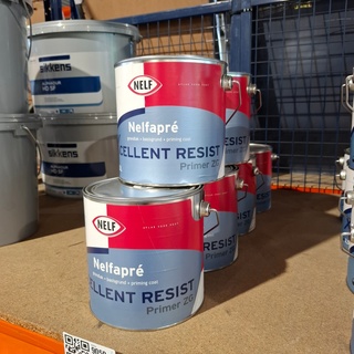 6 x 2,5 liter Aqua primer satin, NELF, Wit