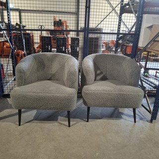 2x Fauteuils, Label51, Nora, Grijs / Chroom, 2025
