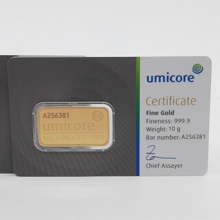 3x Goudbaar, 10 gram, Umicore