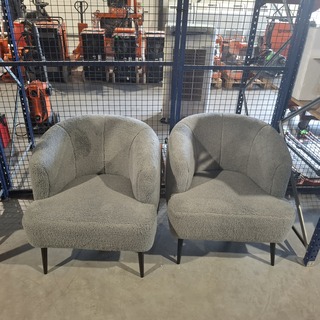 2x Fauteuils, Label51, Nora, Grijs / Chroom, 2025