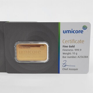 3x Goudbaar, 10 gram, Umicore