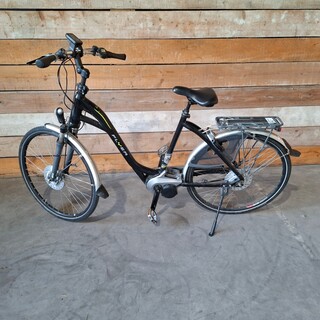 Elektrische fiets / E-bike, Flyer, Middenmotor, Zwart